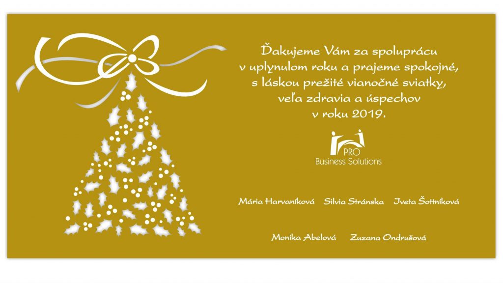 Personálna agentúra PRO Business Solutions          PF 2019