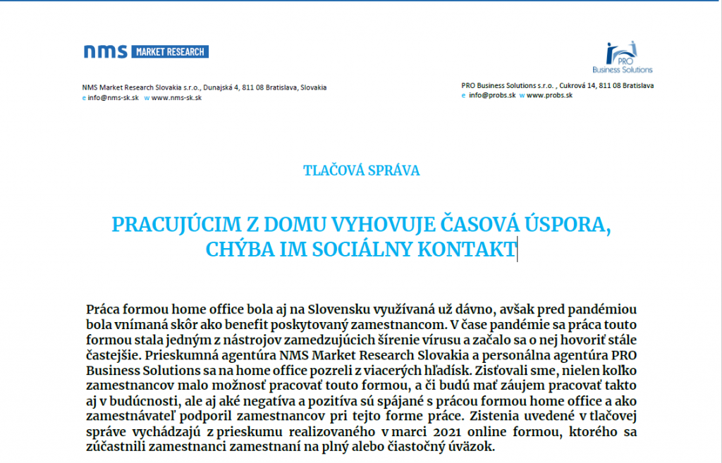 Pracujúcim z domu vyhovuje časová úspora, chýba im sociálny kontakt