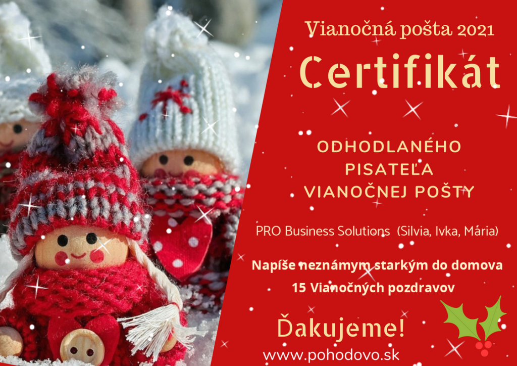 Personálna agentúra PRO Business Solutions odhodlaný pisateľ vianočnej pošty