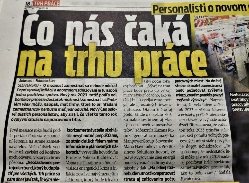 Personalisti odhadujú trh práce v roku 2023